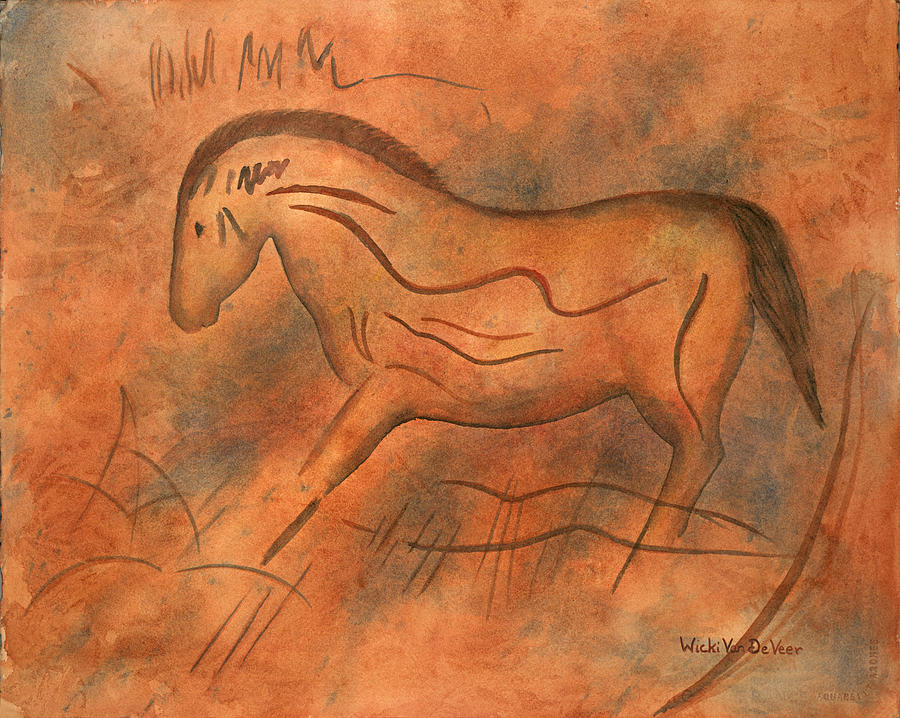 Horse Painting by Wicki Van De Veer
