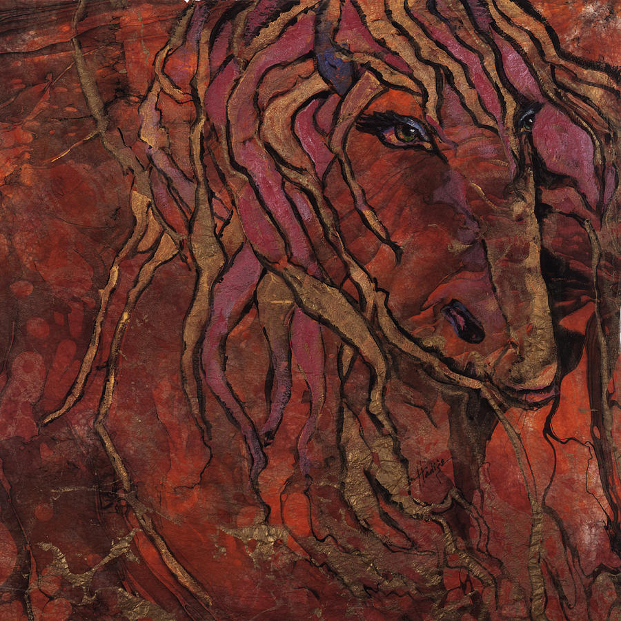 Horse with Gold Mane Painting by Mary DuCharme