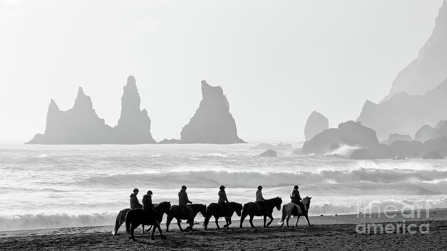 Horseback Riding at Reynisfjara Beach Photograph by Jerry Fornarotto