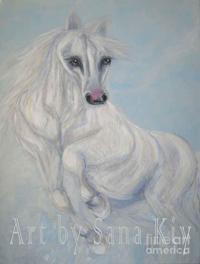 Horse. Good Fortune.  Portrait Painting by Oksana Semenchenko