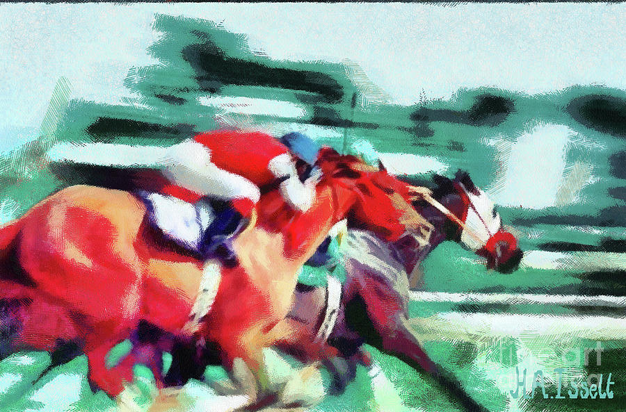 Horserace  Digital Art by Humphrey Isselt