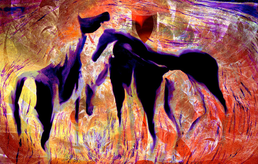 Horse Digital Art - Horses 8 by Helene Kippert