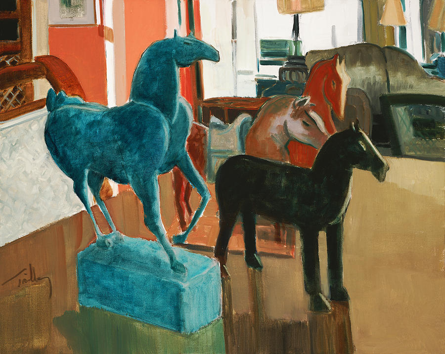Horses Four Painting by Thomas Tribby