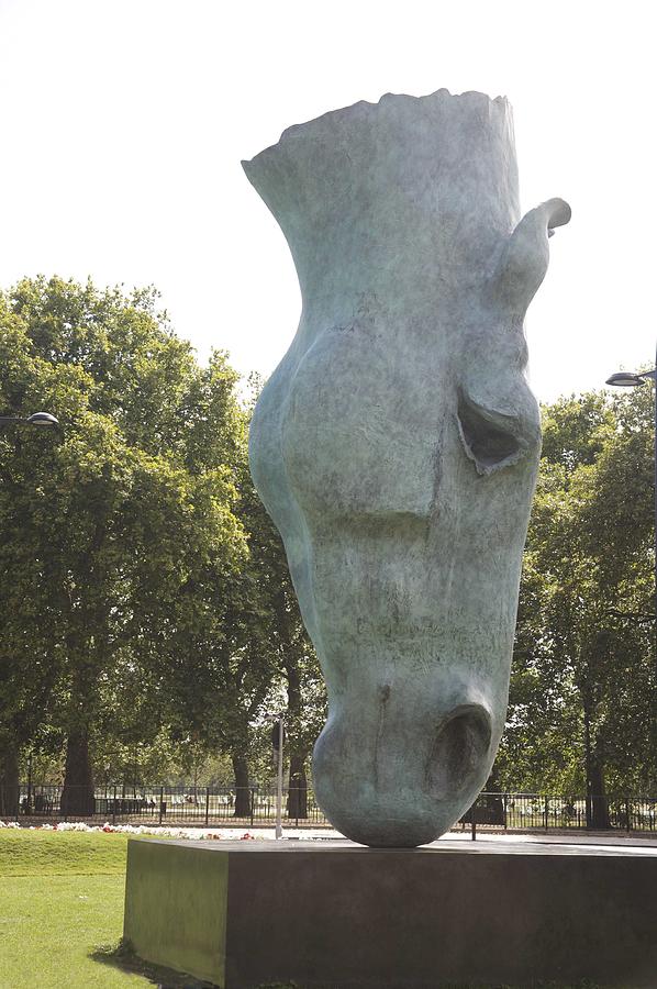 Horses head at Marble arch London.  Photograph by Christopher Rowlands