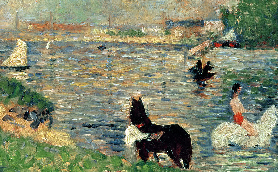 Horses in a River Painting by Georges Pierre Seurat