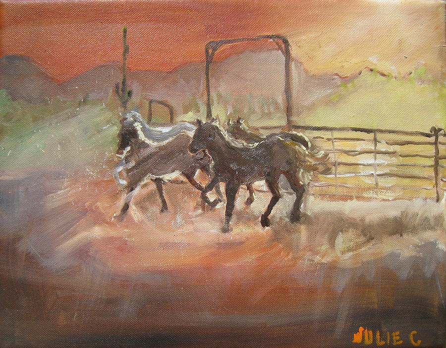 Horses Painting by Julie Todd-Cundiff