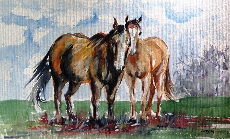 Horses Painting by Kovacs Anna Brigitta