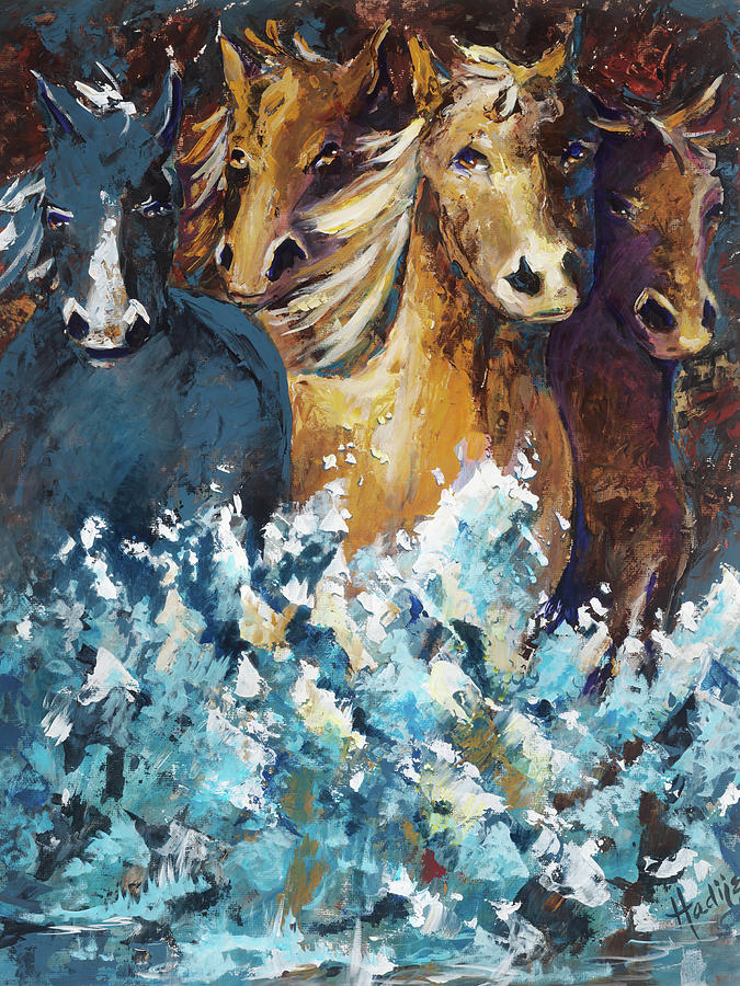 Horses Painting by Mary DuCharme