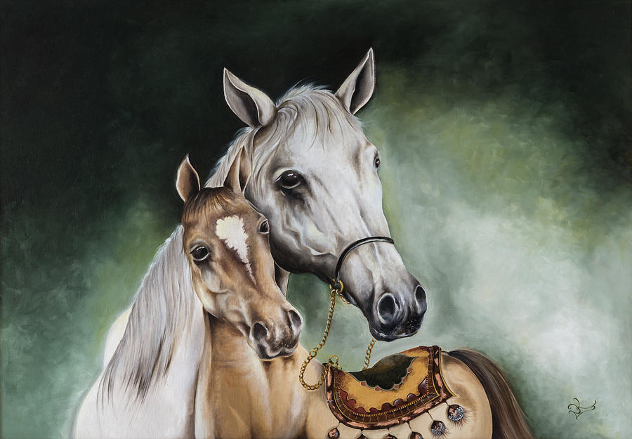 Horse Painting - Horses by Nurhayat Koseoglu Altun