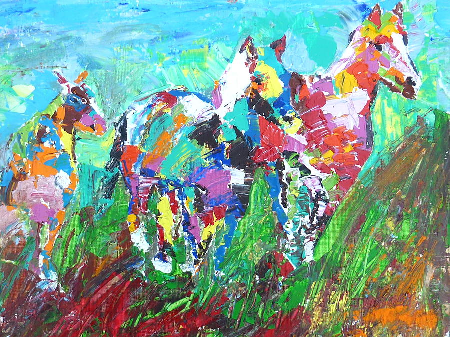 Horses Two Painting by John Barney