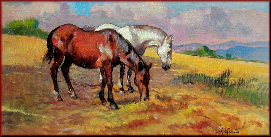 Still Life Painting - Horses by Vaccaro