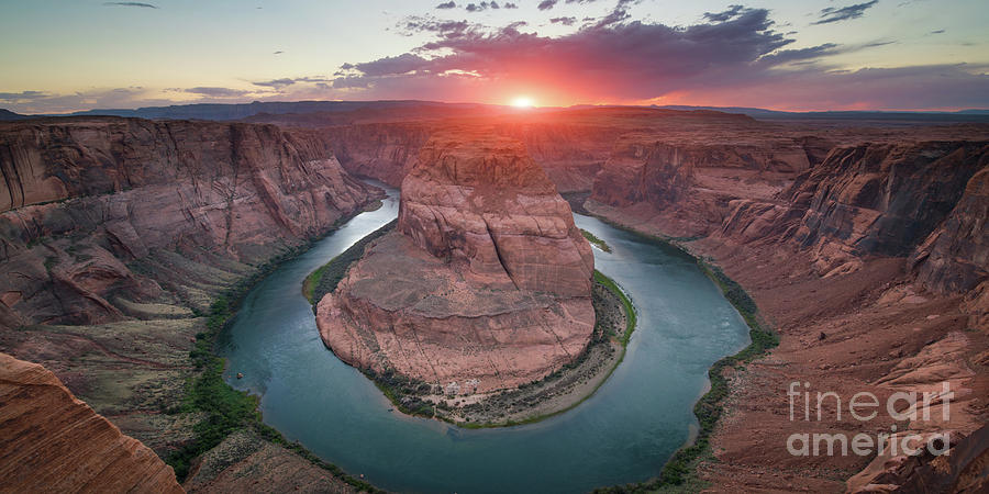 Horseshoe Bend Sunset Panorama Photograph by Michael Ver Sprill