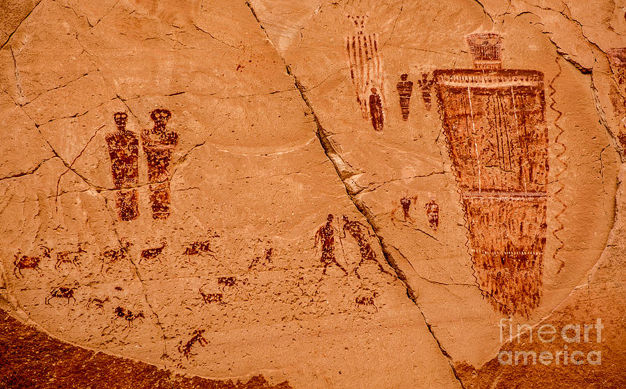 Horseshoe Canyon Great Gallery Group 1 Pictographs Photograph by Gary Whitton