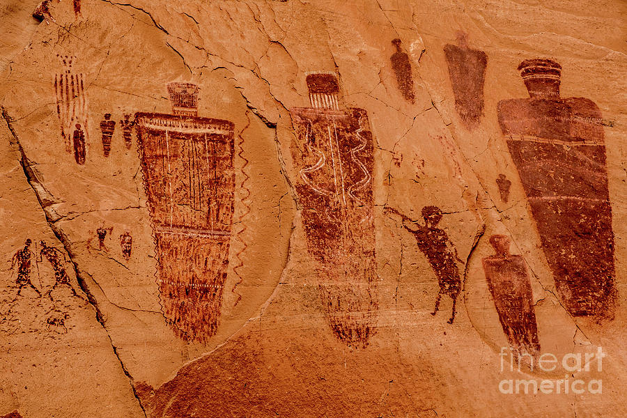 Horseshoe Canyon Great Gallery Group 2 Pictographs Photograph by Gary Whitton