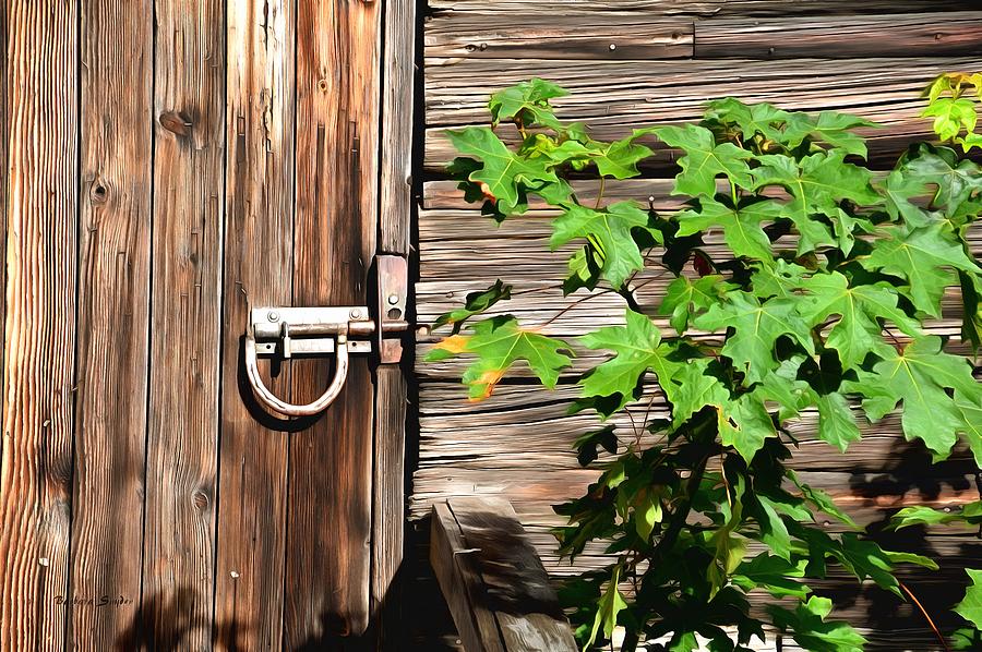 Horseshoe Latch on the Barn Door Painting Photograph by Barbara Snyder