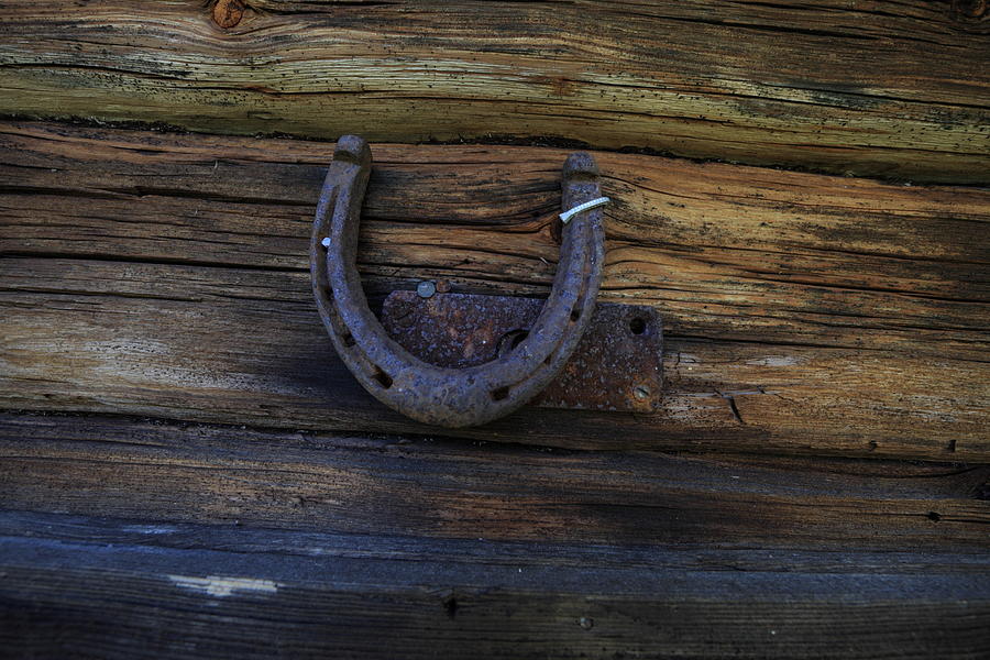 Horseshoe on a log house wall Photograph by Ulrich Kunst And Bettina Scheidulin