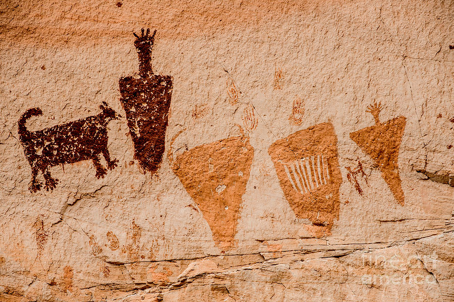 Horseshoe Shelter Pictograph Panel 1 - Canyonlands  Photograph by Gary Whitton