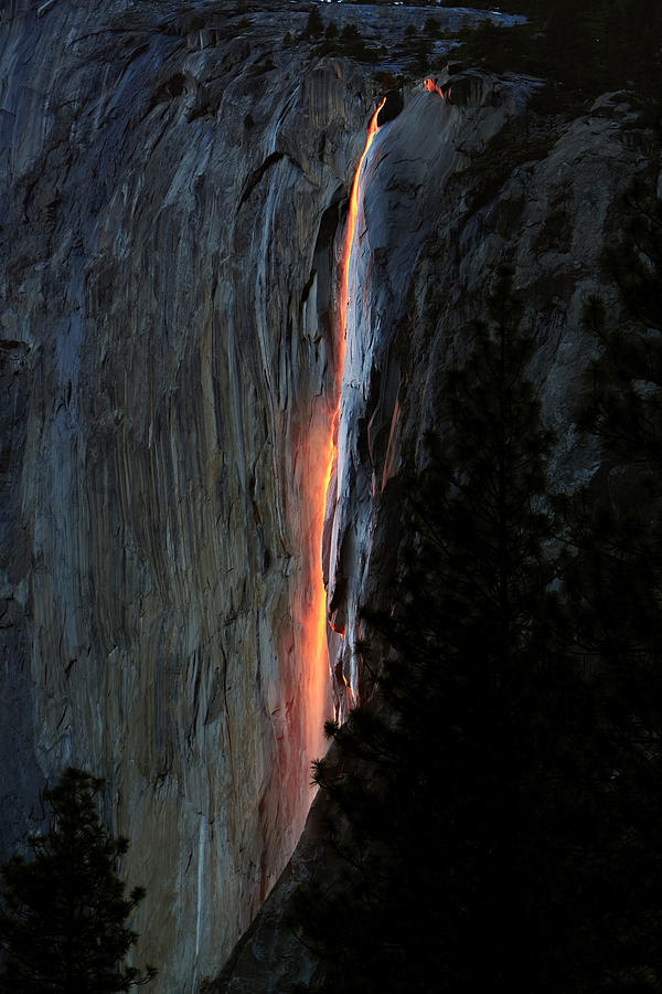 Yosemite National Park Photograph - Horsetail Falls Aglow by Her Arts Desire
