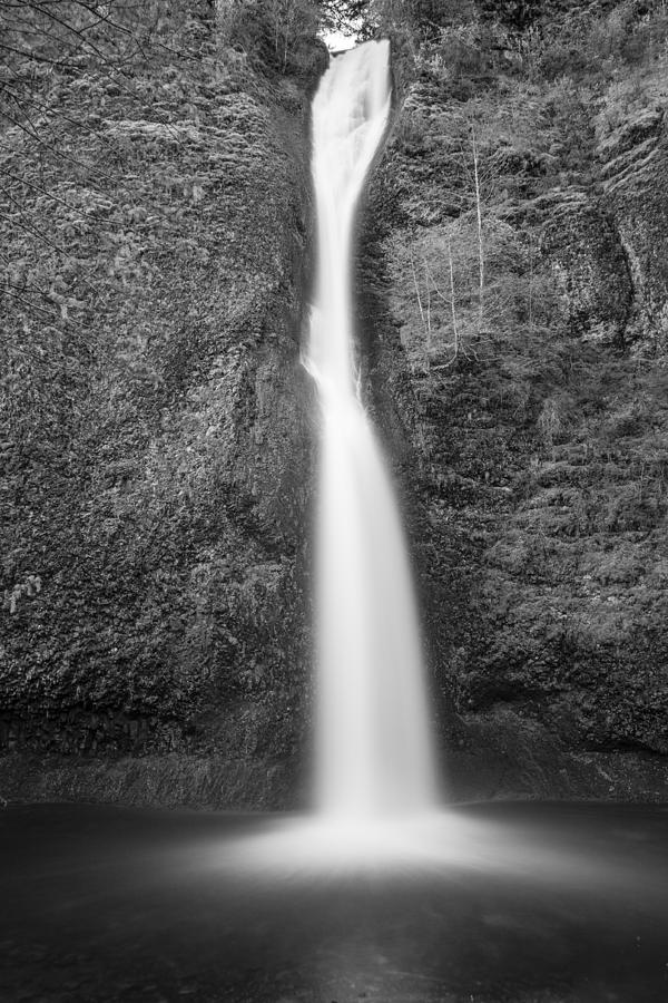 Horsetail Falls in Black and White the Splash Photograph by John McGraw
