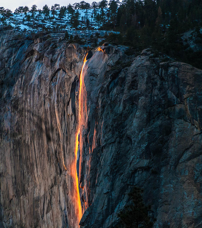 Horsetail Water Fall Glow Photograph by Connie Cooper-Edwards