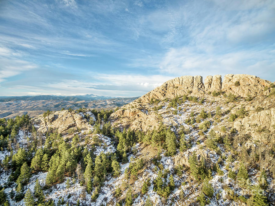 Horsetooth Rock in winter Photograph by Marek Uliasz