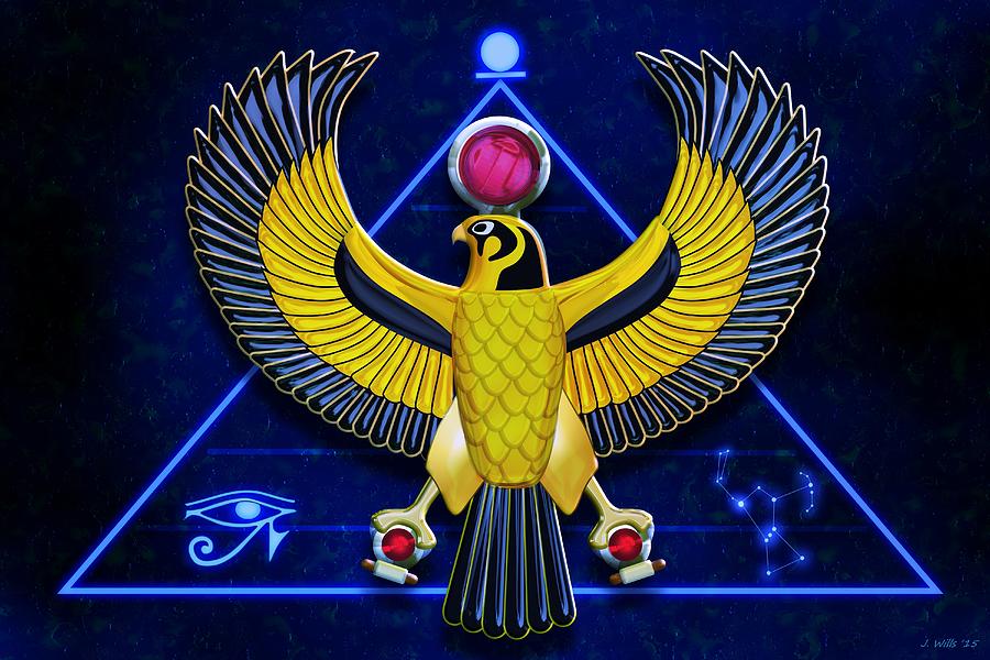 Horus Egyptian Sun God Digital Art By John Wills 