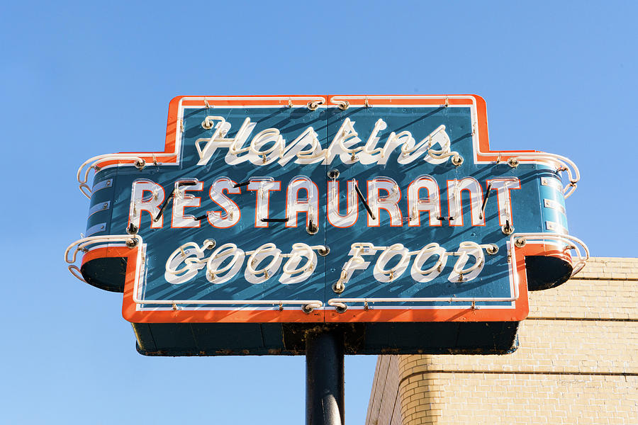 Hoskins Restaurant Sign Photograph by Sharon Popek