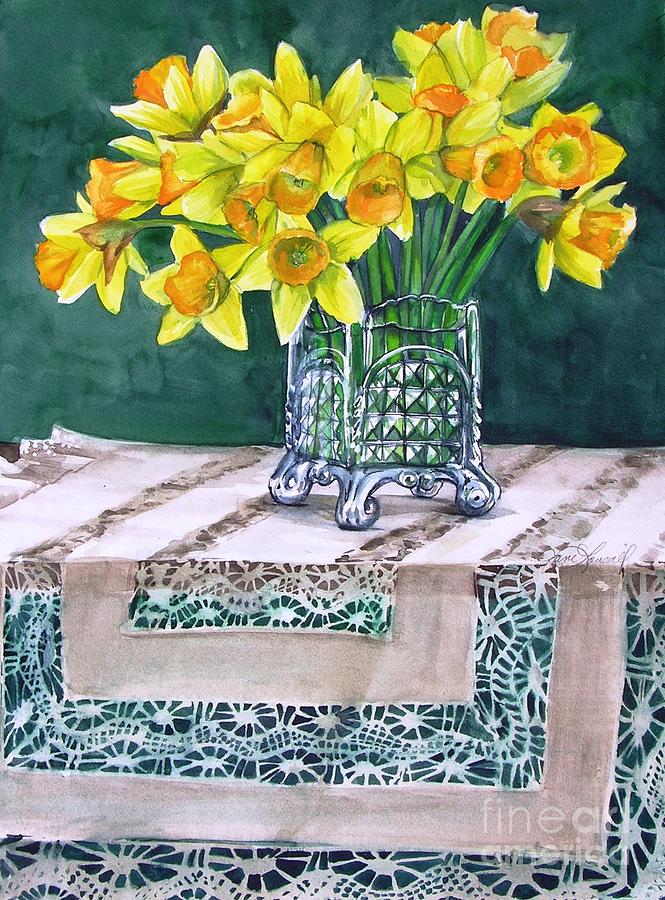 Host of Daffodils Painting by Jane Loveall