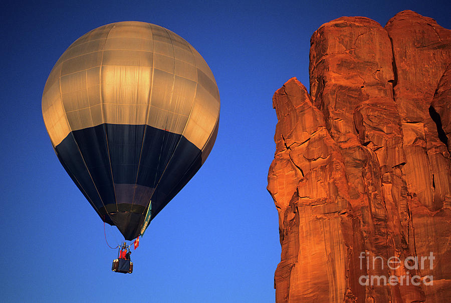 Nature Photograph - Hot Air Balloon Monument Valley 2 by Bob Christopher