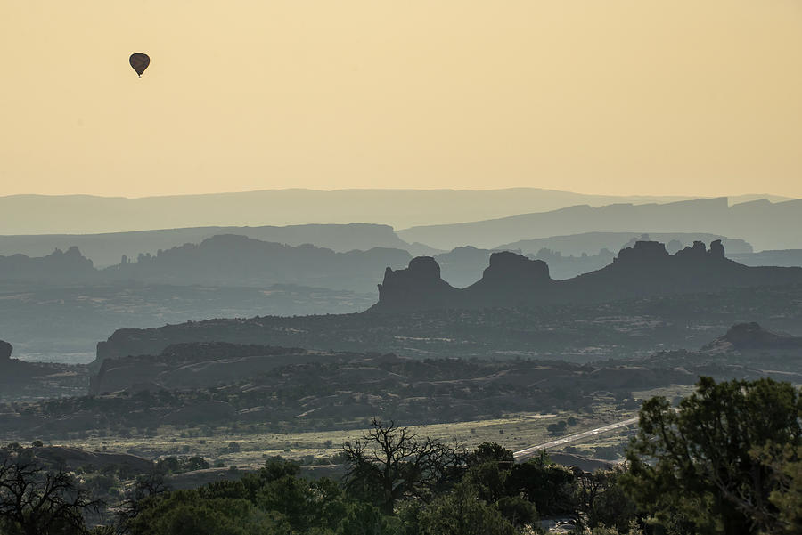Hot Air Balloon Above Canyonlands Photograph by Gregory Ballos