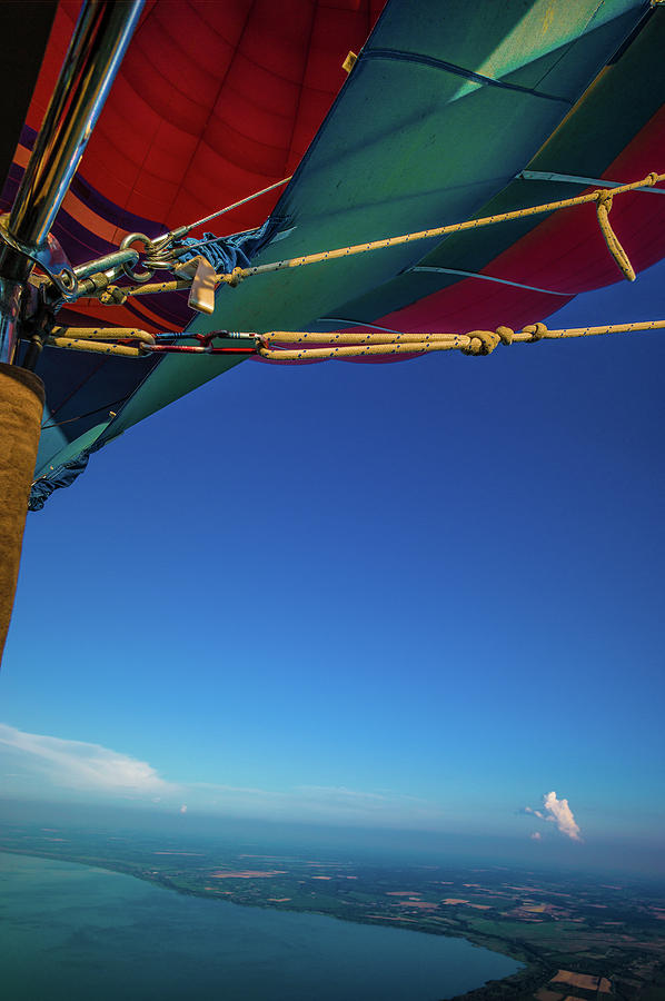 Hot Air Balloon above Lake Balaton Photograph by Judith Barath