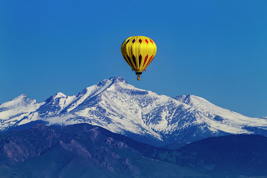 Hot Air Balloon Above the Rockies Photograph by Teri Virbickis
