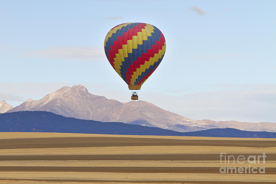 Hot Air Balloon and Longs Peak Photograph by James BO Insogna
