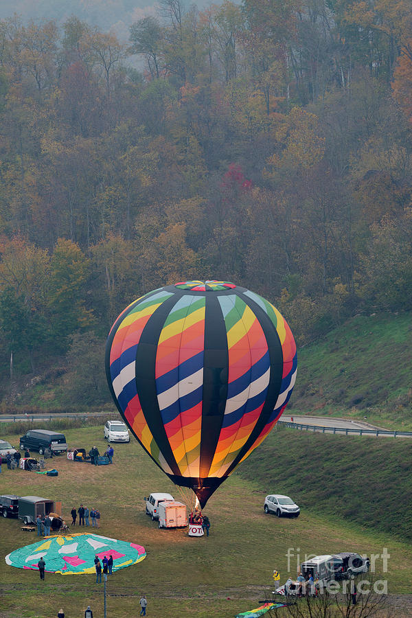 Hot air balloon getting ready for lift off Photograph by Dan Friend