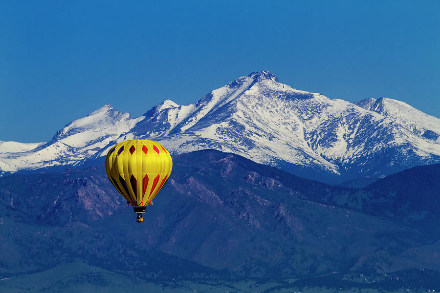 Hot Air Balloon in Rocky Mountains Photograph by Teri Virbickis