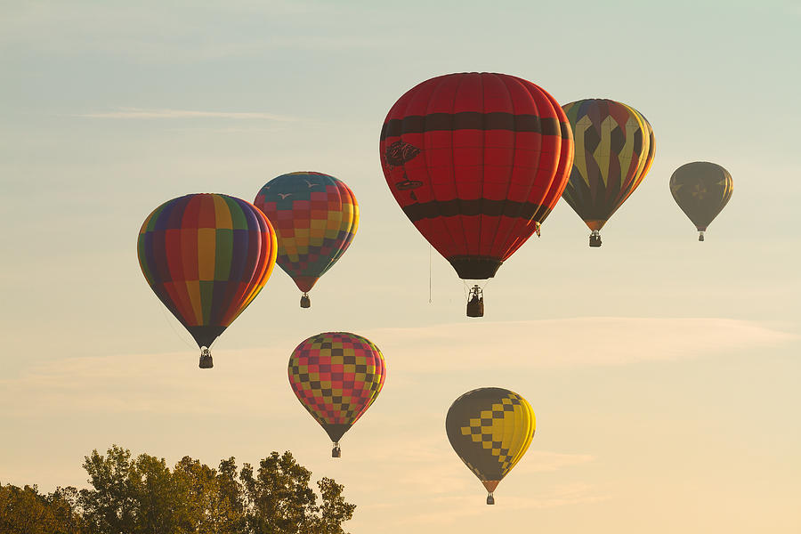 Hot Air Balloon morning flight Photograph by Brian Caldwell
