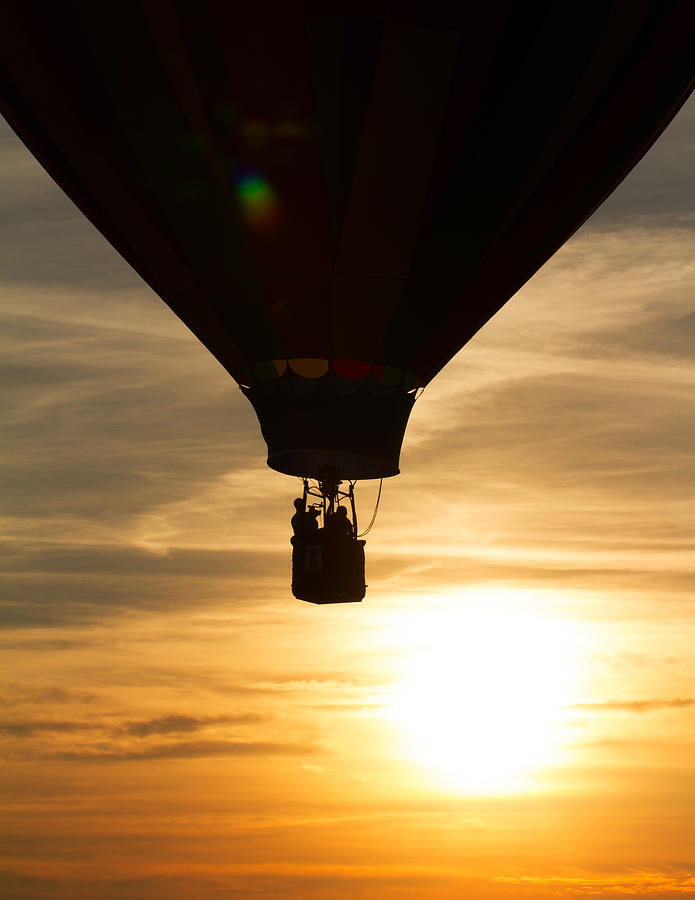 Hot Air Balloon Sunset Silhouette Photograph by Brian Caldwell