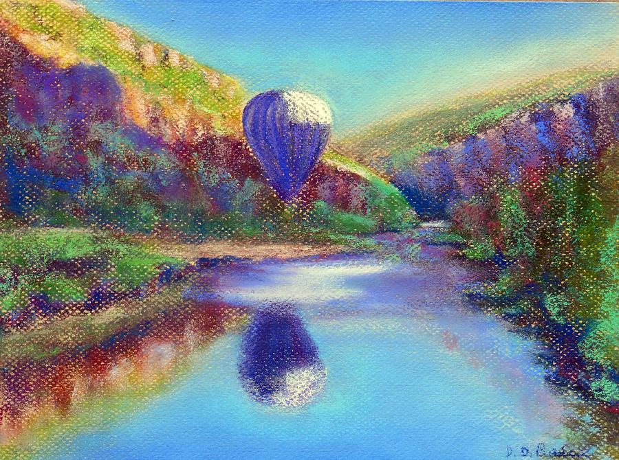 Hot Air Balloon Painting - Hot air balloon Touchdown at the John Dunn Bridge by Diane Binder