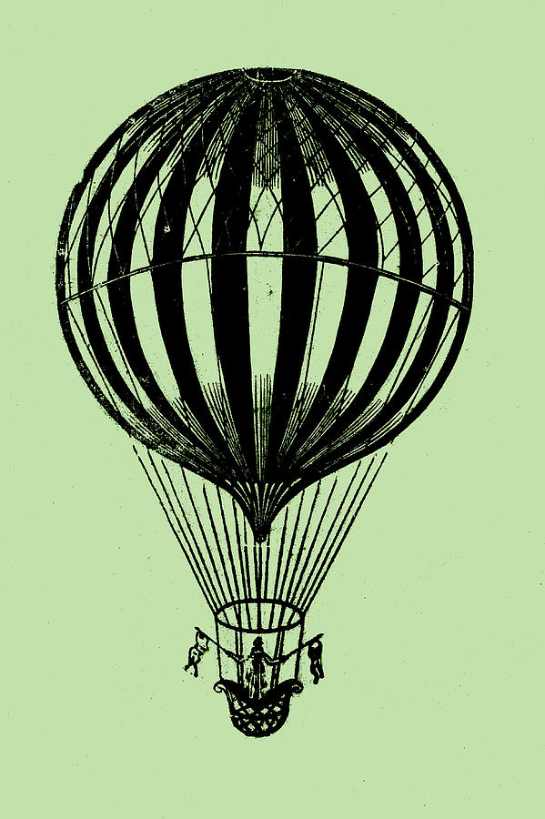 mechanisch Economisch kern Hot Air Balloon Drawing by Vintage Pix - Pixels