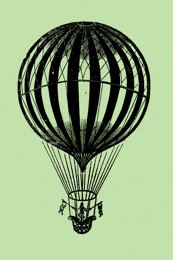 Hot Air Balloon Drawing By Vintage Pix