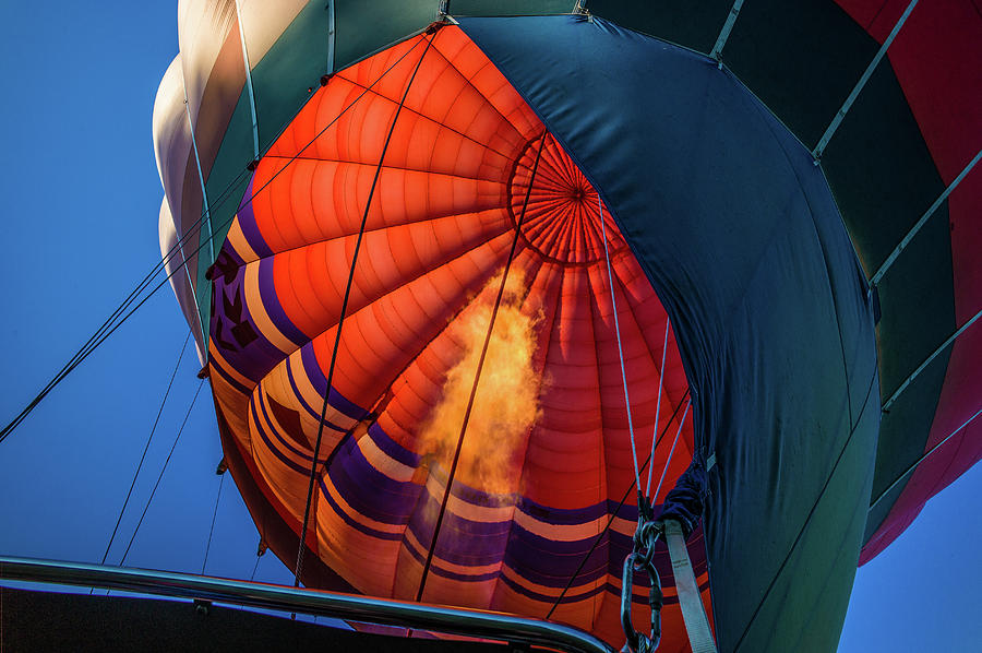 Hot Air Balloon with Blowing Flame Photograph by Judith Barath