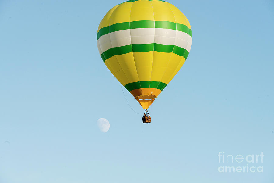 Hot air balloon with moon Photograph by Dan Friend