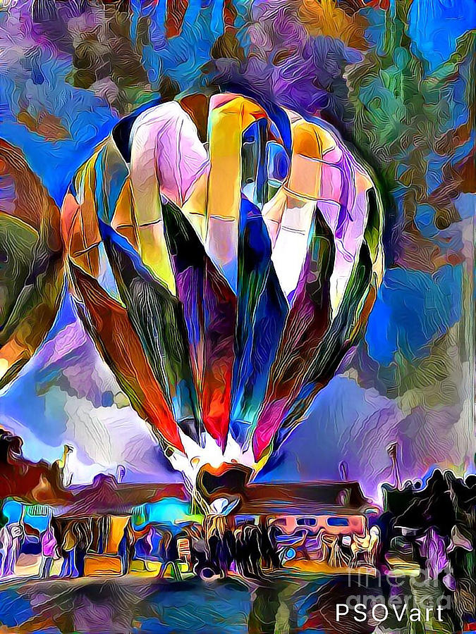 Peach Digital Art - Hot Air Balloons 1 by Patty Vicknair