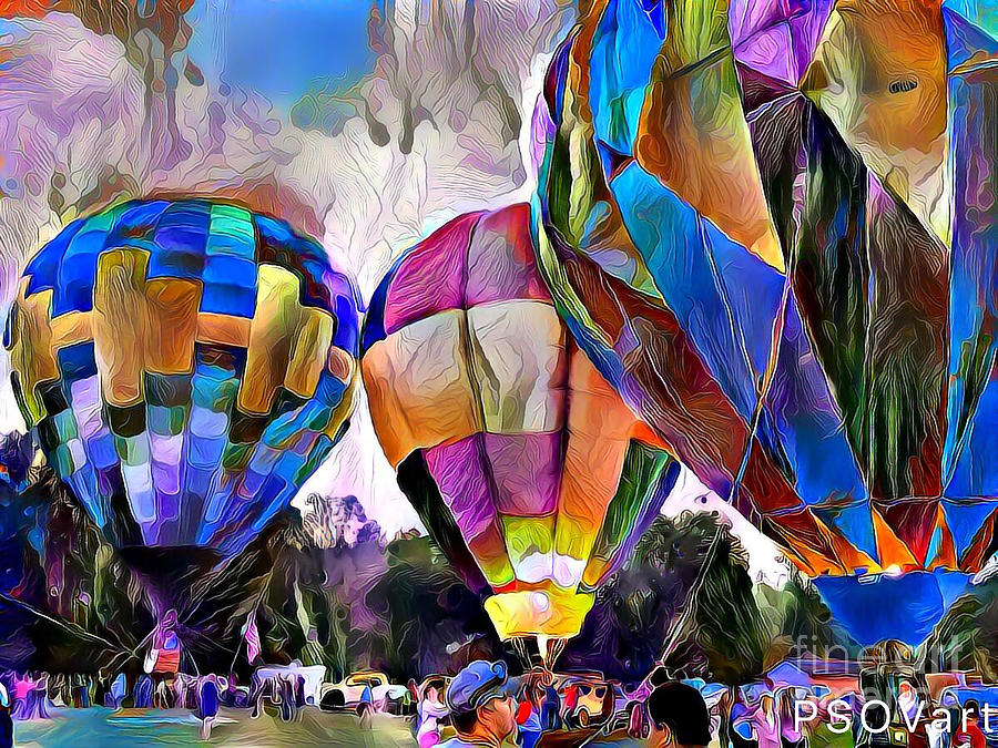 Hot Air Balloons 2 Digital Art by Patty Vicknair