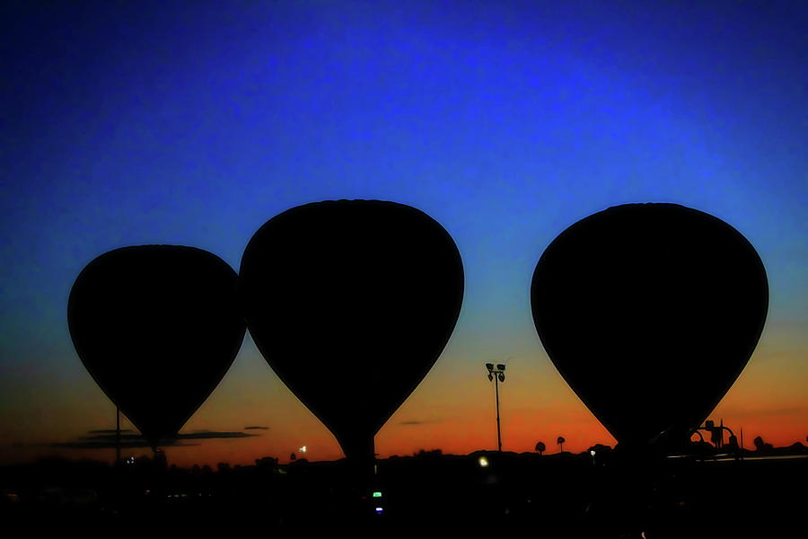 Hot Air Balloons At Sunset Digital Art
