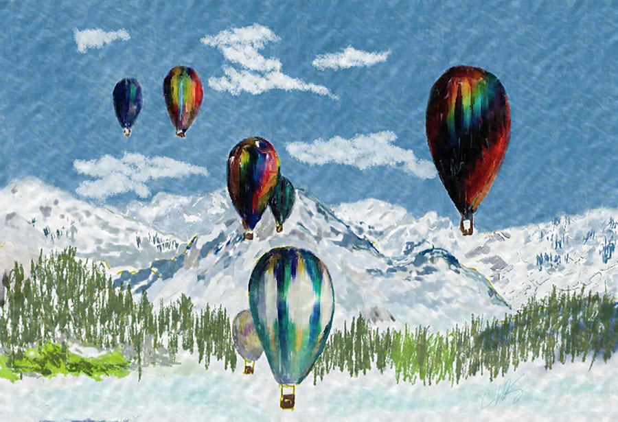 Hot Air Balloons Digital Art by Dale Stillman