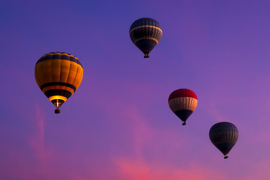 Hot Air Balloons Floating Over Egypt Photograph by Mark Tisdale