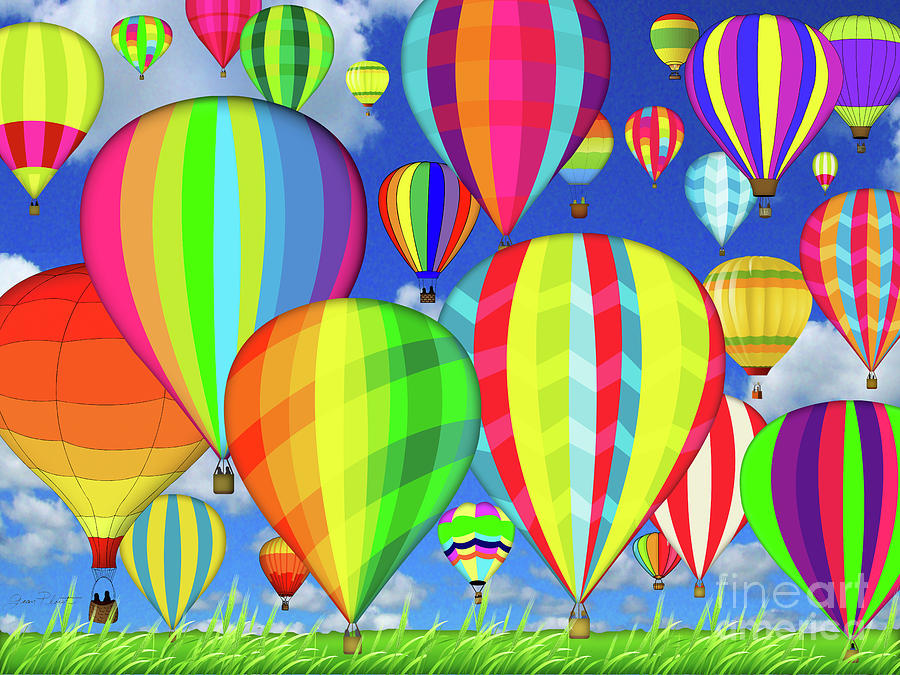 Hot Air Balloons Digital Art by Jean Plout