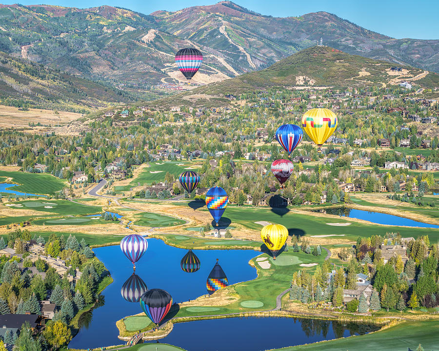 Hot Air Balloons Over Park City Photograph by James Udall