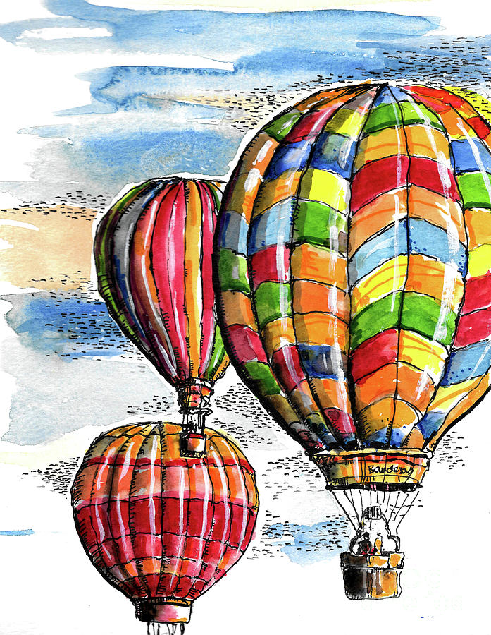 Hot Air Balloons Painting by Terry Banderas